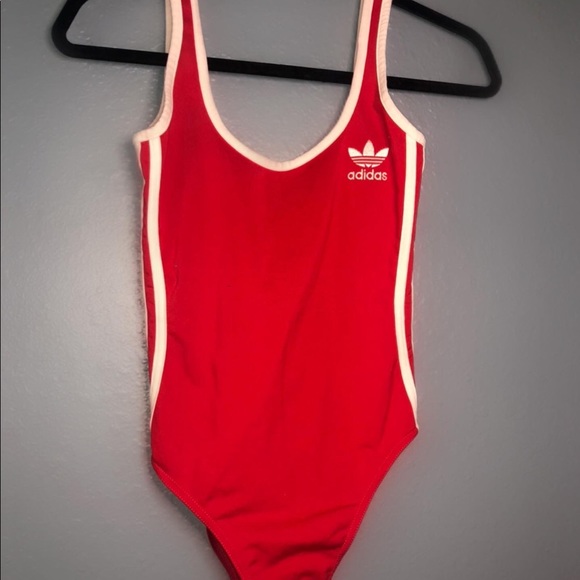 red adidas bodysuit